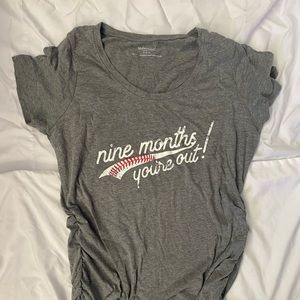 Maternity baseball shirt - worn once, size medium